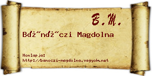 Bánóczi Magdolna névjegykártya
